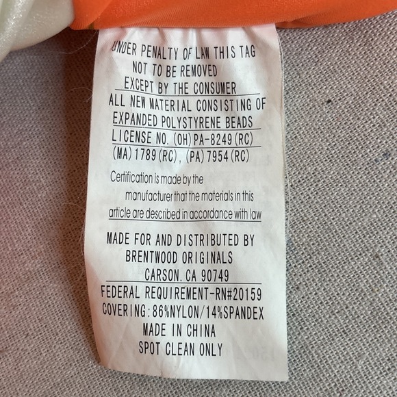 Moshi Microbead Nylon Spandex Clown Fish Pillow Plush 17" Brentwood Orange White - Picture 5 of 11